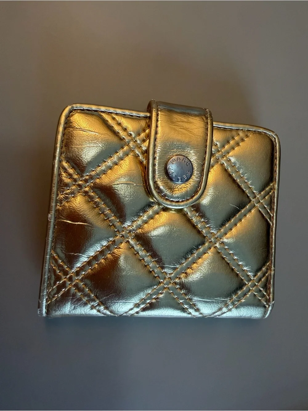 Marc Jacobs Metallic Quilted Women’s Wallet - Gold